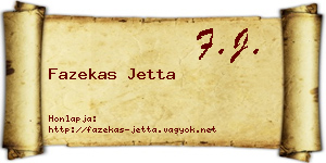 Fazekas Jetta névjegykártya